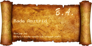 Bade Asztrid névjegykártya